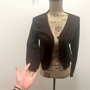 Loewe Brown Fleece Wool Cardigan M